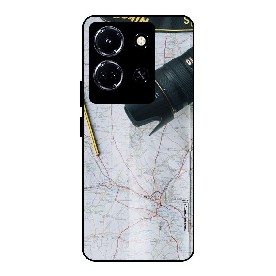Map And Camera Metal Back Case for Infinix Note 30 5G