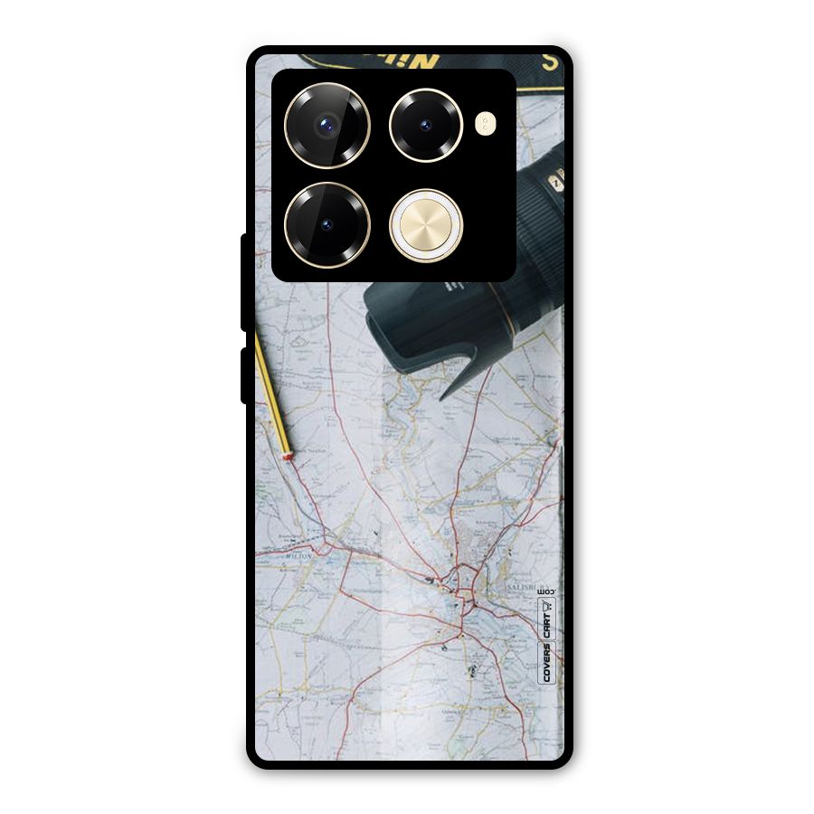 Map And Camera Metal Back Case for Infinix Note 40 Pro