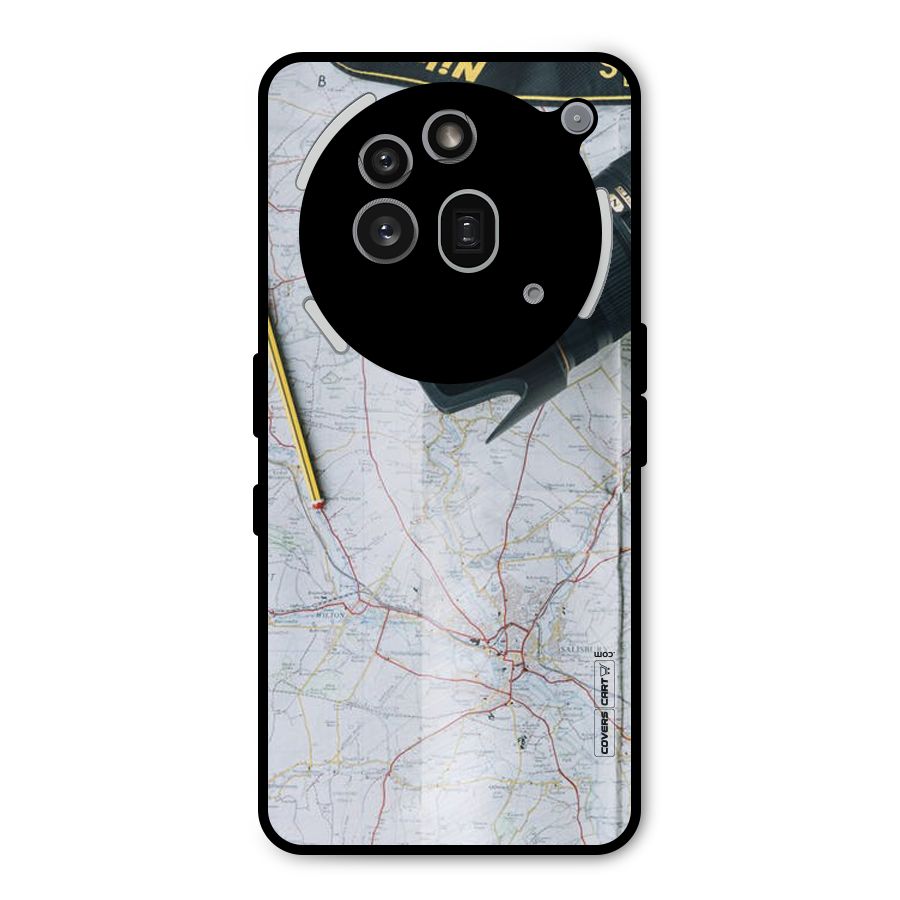 Map And Camera Metal Back Case for Nothing Phone 3a Pro