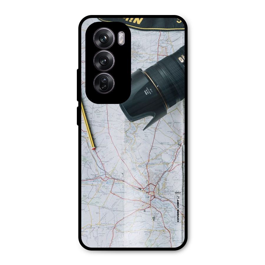 Map And Camera Metal Back Case for Oppo Reno12 Pro