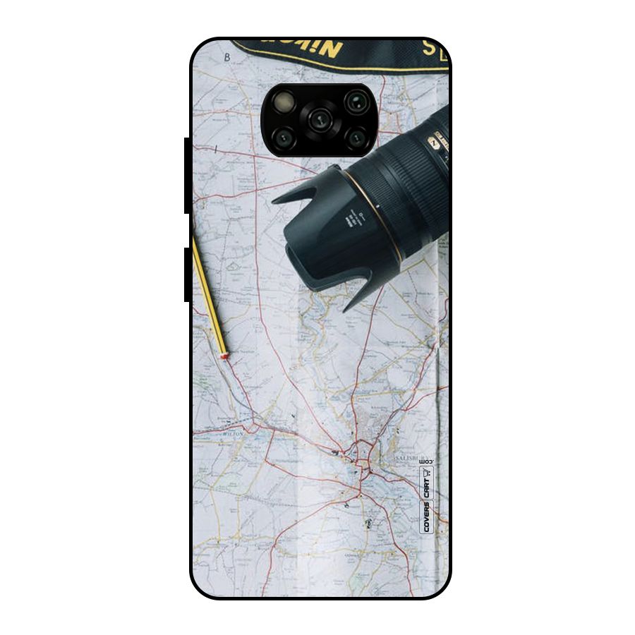 Map And Camera Metal Back Case for Poco X3