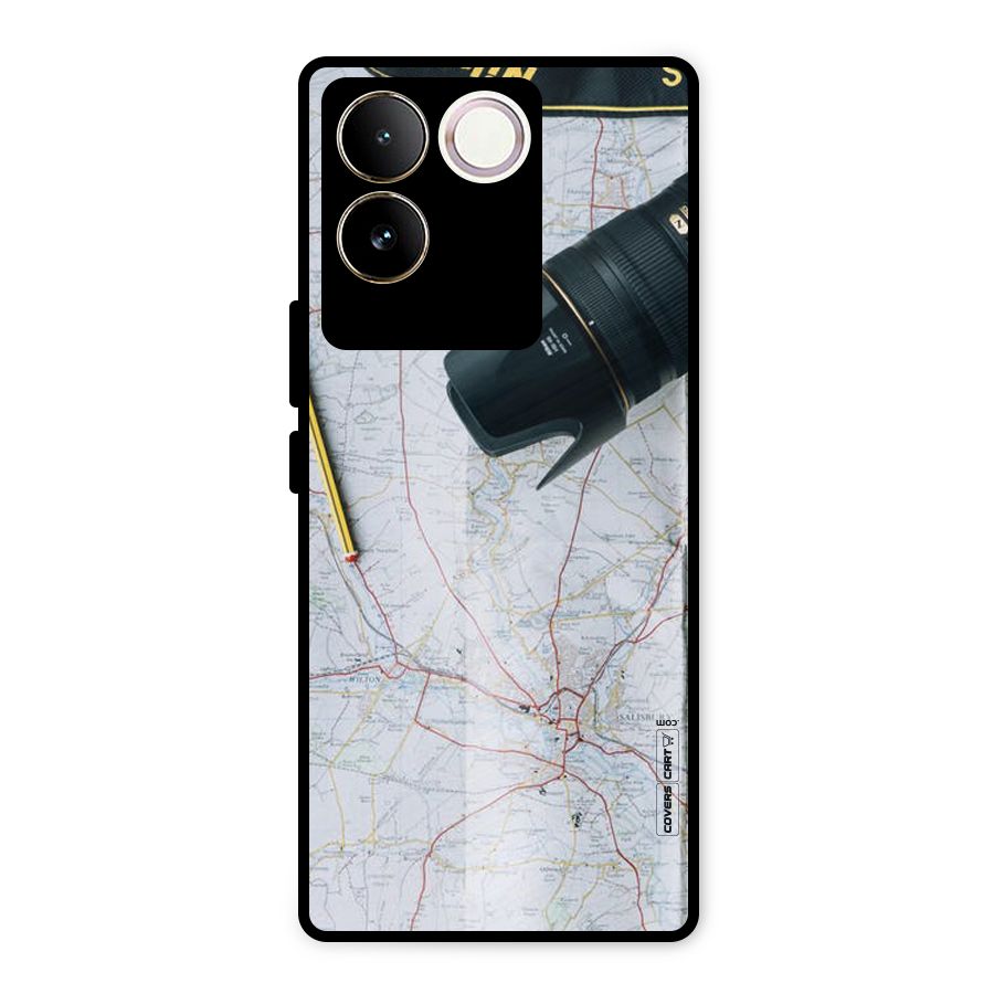 Map And Camera Metal Back Case for Vivo T2 Pro