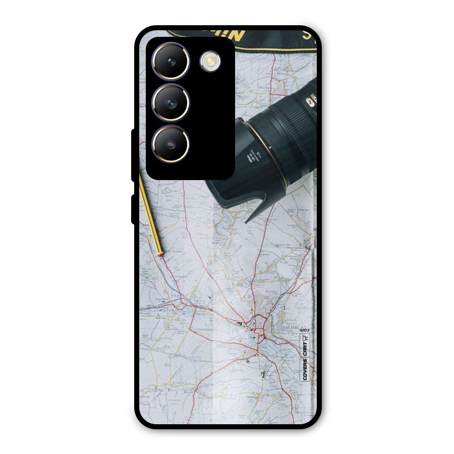 Map And Camera Metal Back Case for Vivo T3 5G