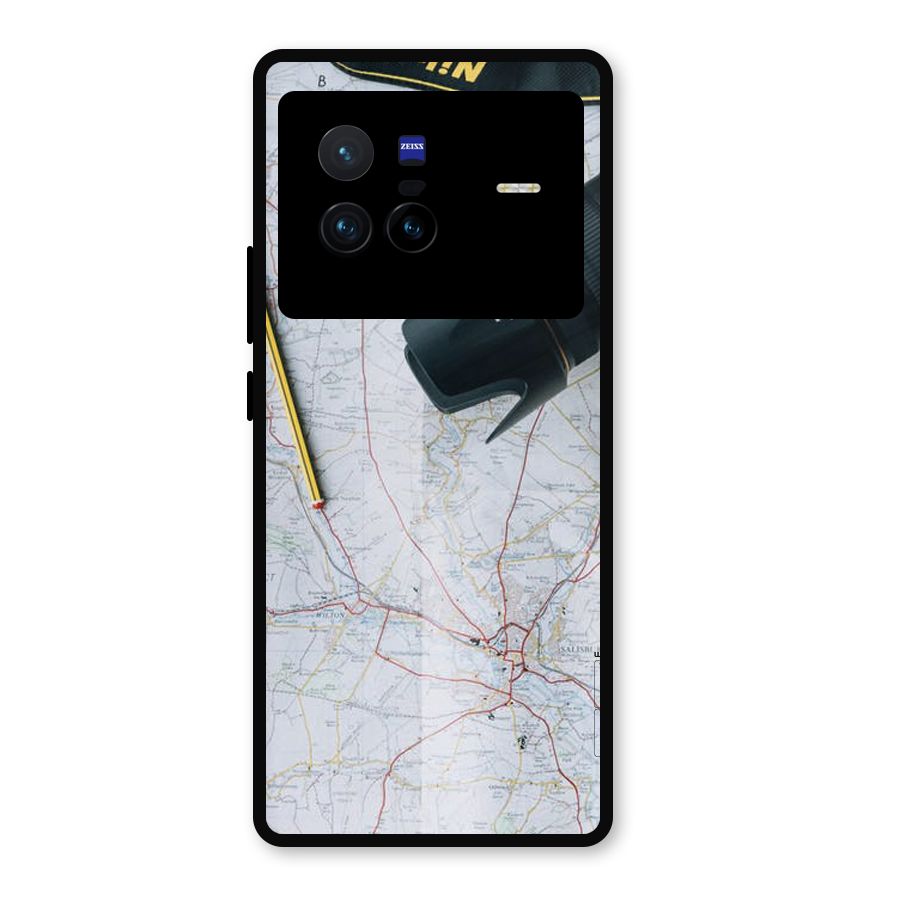 Map And Camera Metal Back Case for Vivo X80