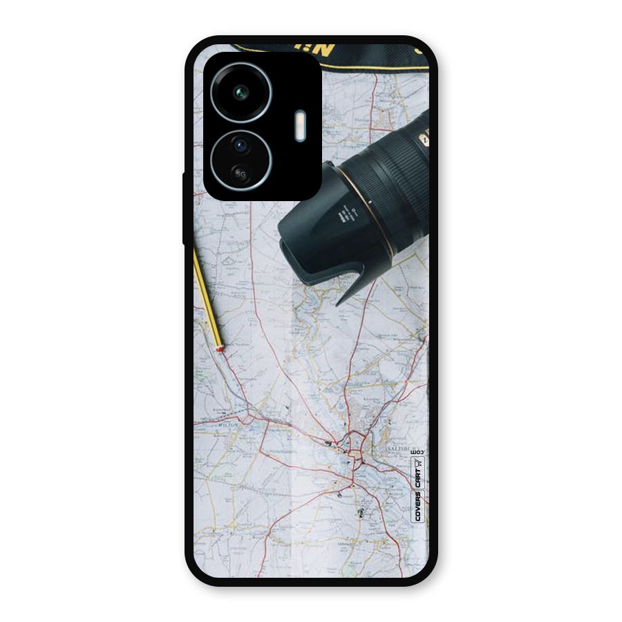 Map And Camera Metal Back Case for vivo iQOO Z6 Lite 5G