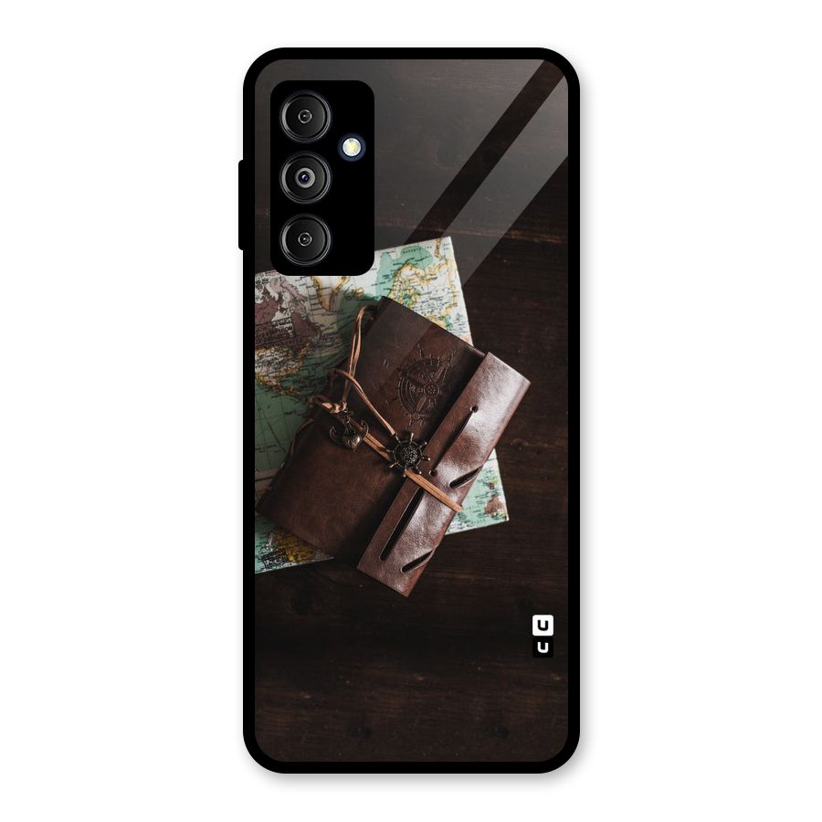 Map Journal Glass Back Case for Galaxy M14 5G