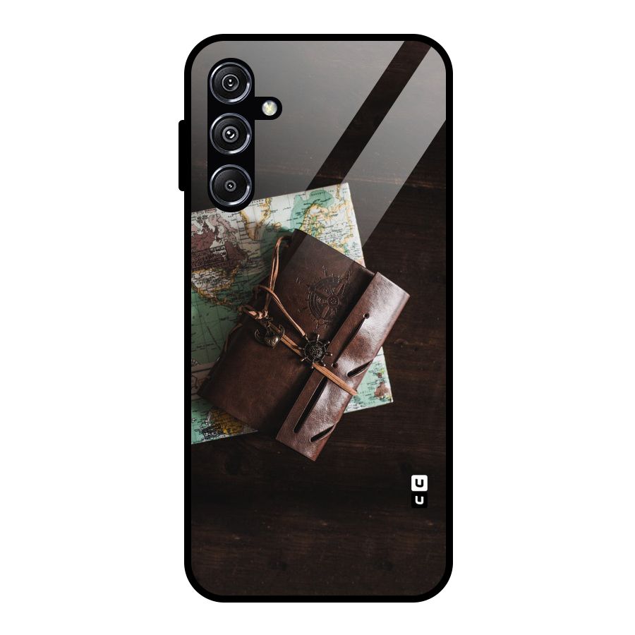 Map Journal Glass Back Case for Galaxy M34 5G
