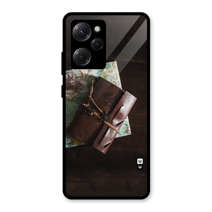 Map Journal Glass Back Case for Poco X5 Pro