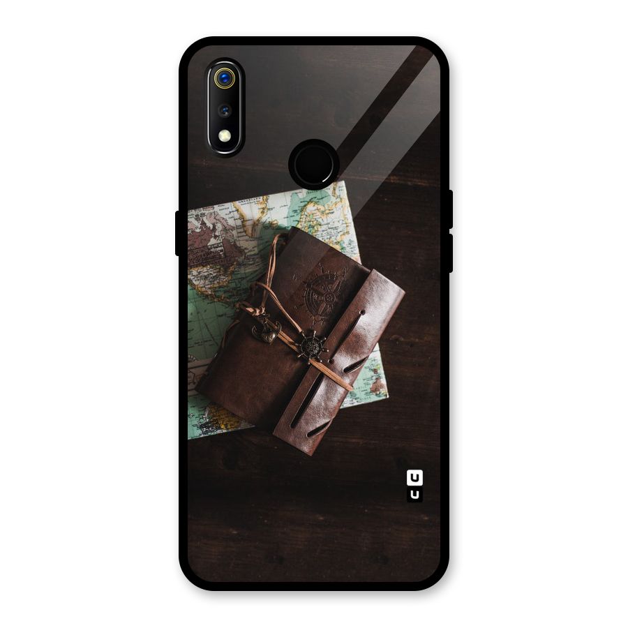 Map Journal Glass Back Case for Realme 3i
