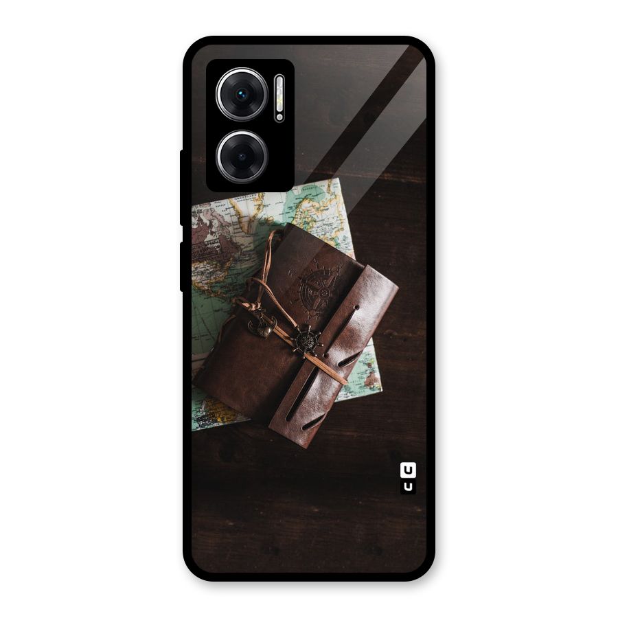 Map Journal Glass Back Case for Redmi 11 Prime 5G