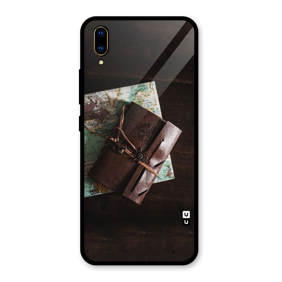 Map Journal Glass Back Case for Vivo V11 Pro