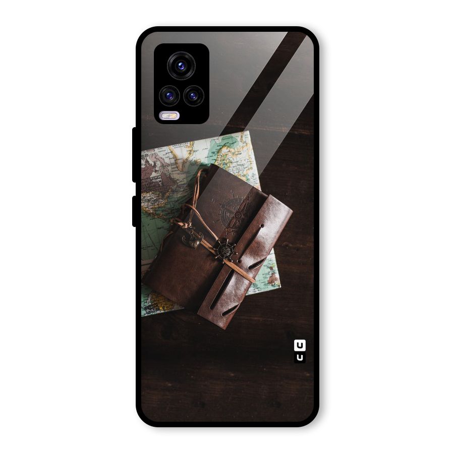 Map Journal Glass Back Case for Vivo V20 2021