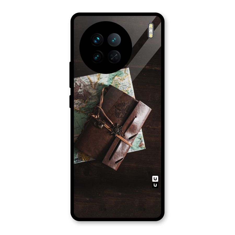 Map Journal Glass Back Case for Vivo X90