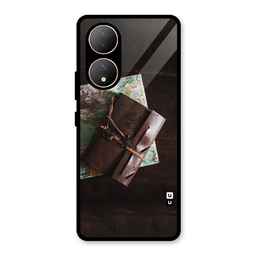 Map Journal Glass Back Case for Vivo Y100A