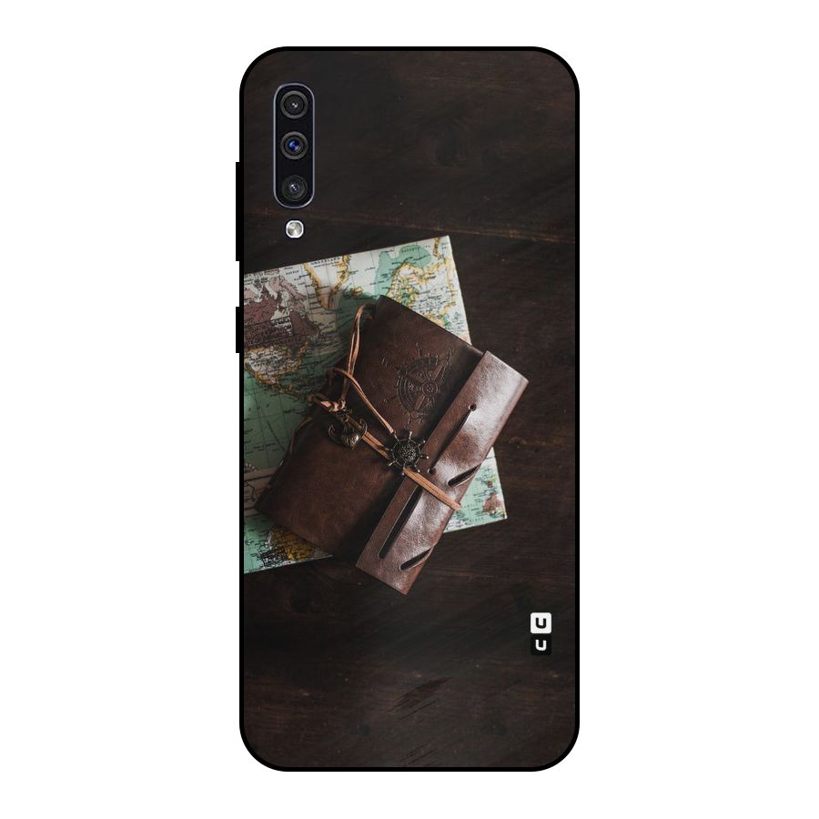 Map Journal Metal Back Case for Galaxy A30s