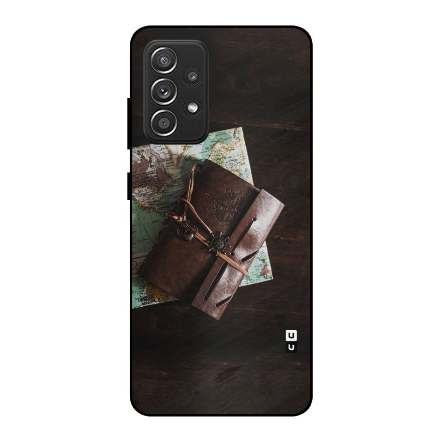 Map Journal Metal Back Case for Galaxy A52s 5G