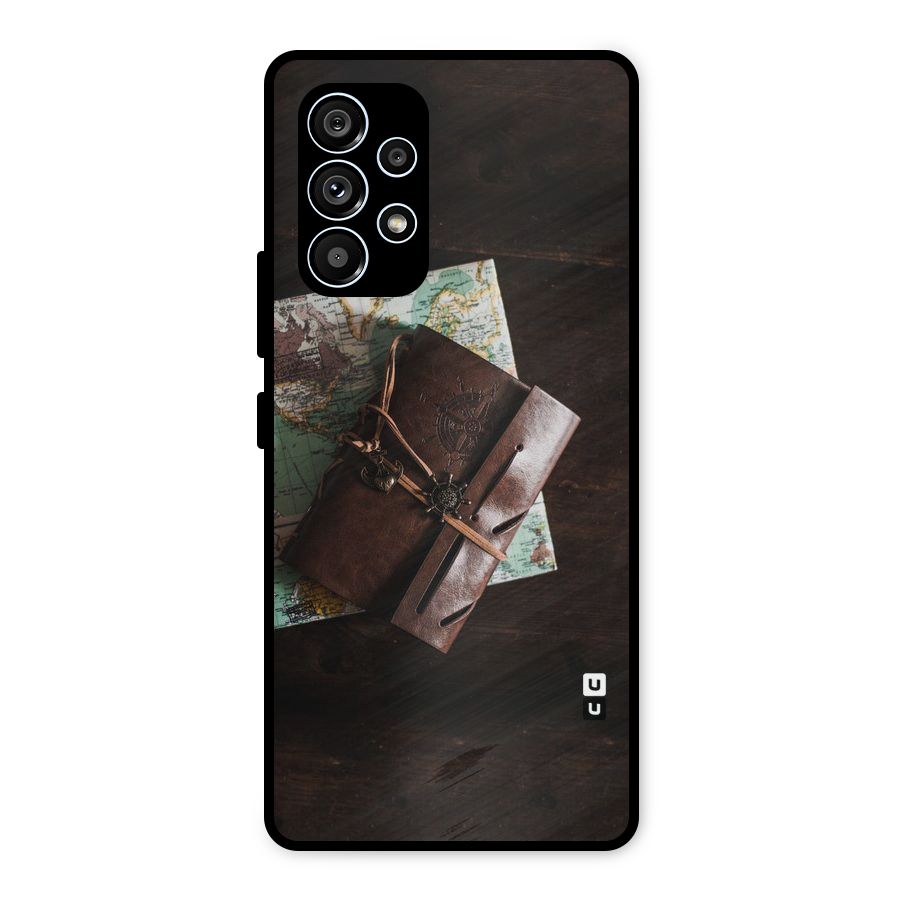 Map Journal Metal Back Case for Galaxy A53 5G