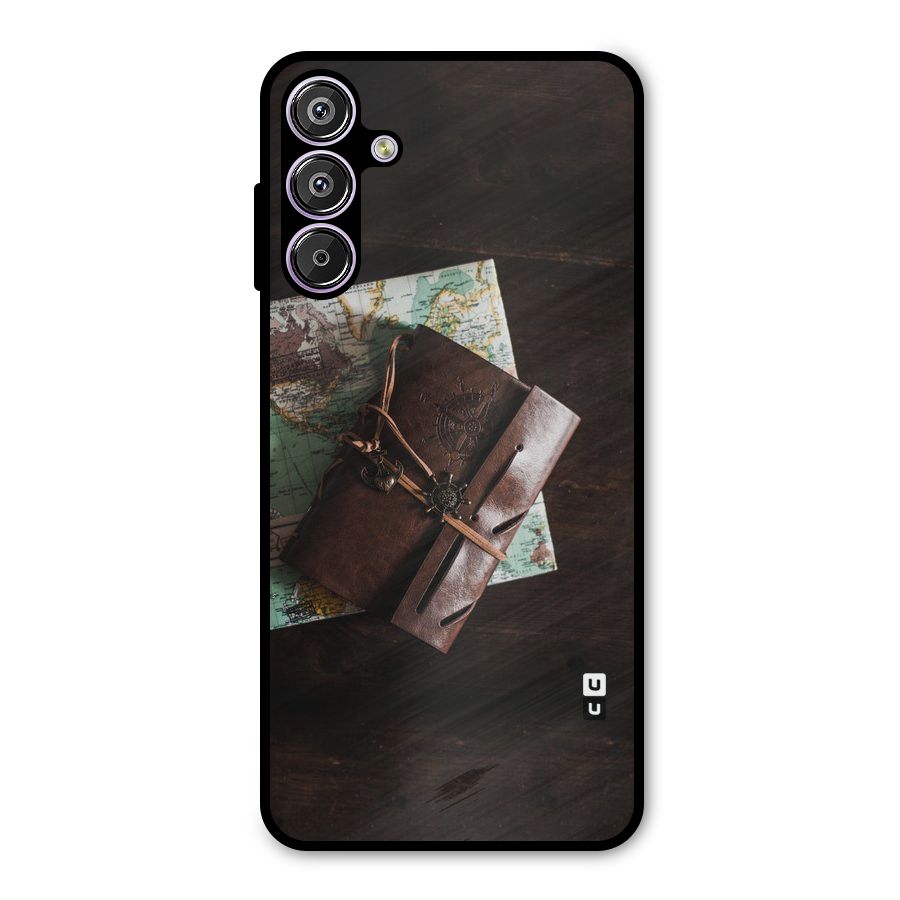 Map Journal Metal Back Case for Galaxy M15
