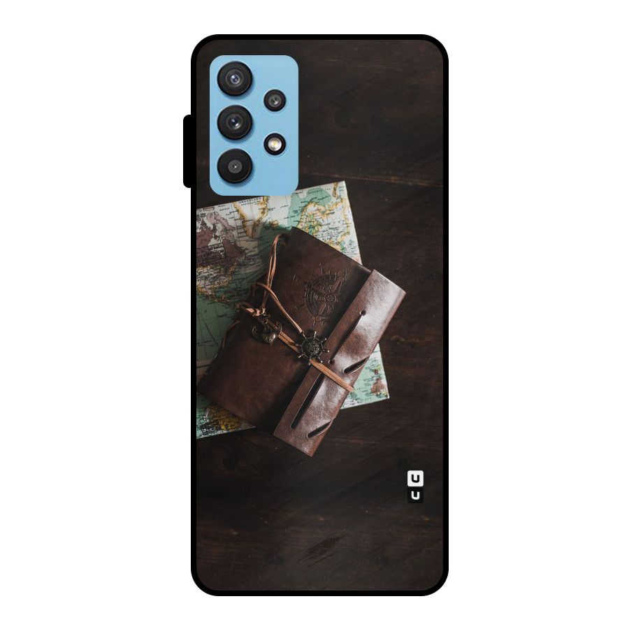 Map Journal Metal Back Case for Galaxy M32 5G