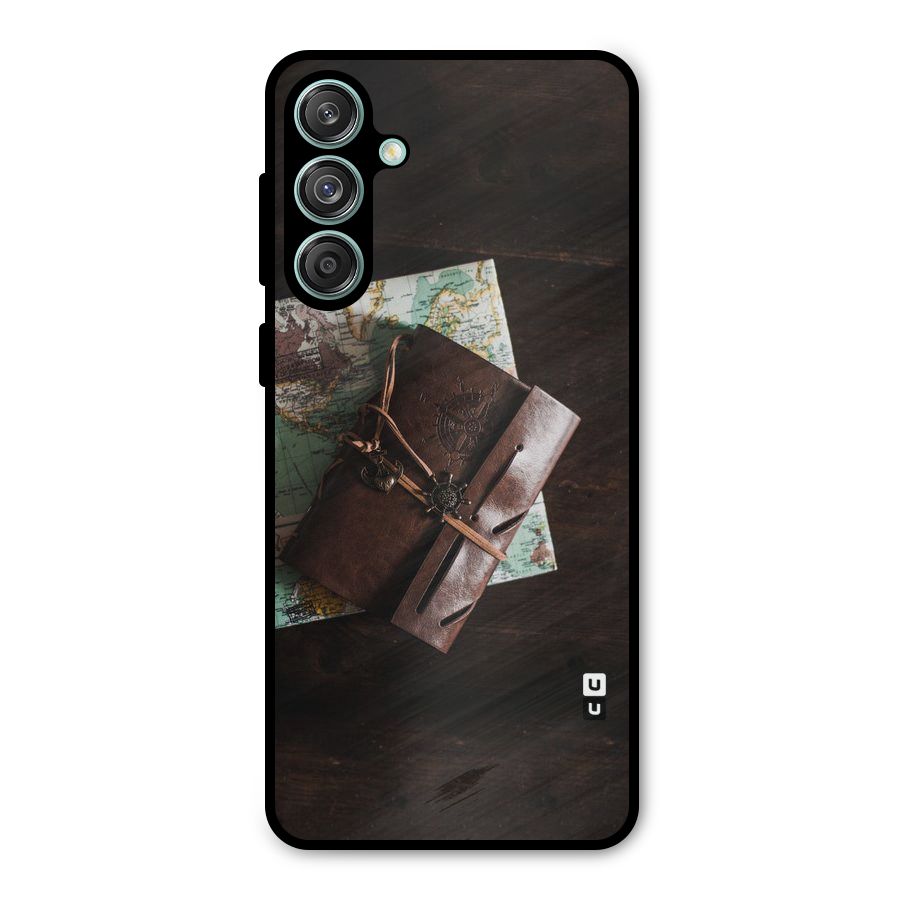 Map Journal Metal Back Case for Galaxy M55 5G