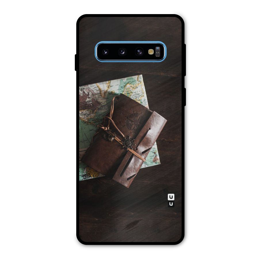Map Journal Metal Back Case for Galaxy S10
