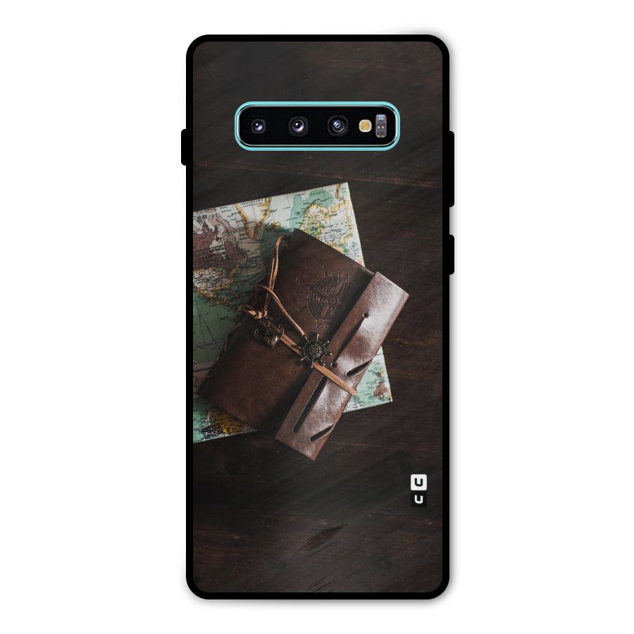 Map Journal Metal Back Case for Galaxy S10 Plus