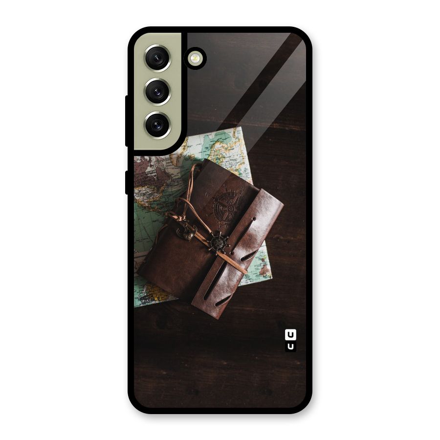 Map Journal Metal Back Case for Galaxy S21 FE 5G (2023)