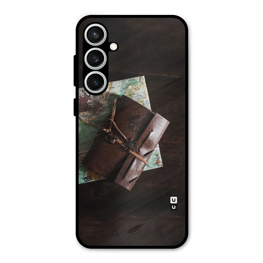 Map Journal Metal Back Case for Galaxy S23 FE