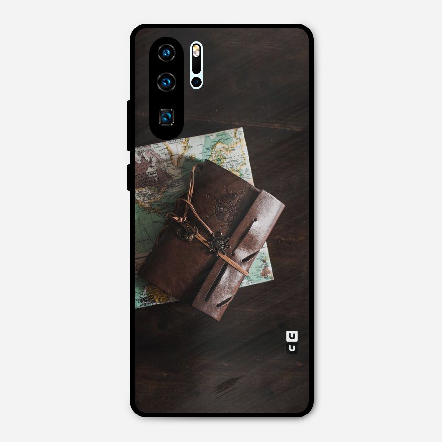 Map Journal Metal Back Case for Huawei P30 Pro