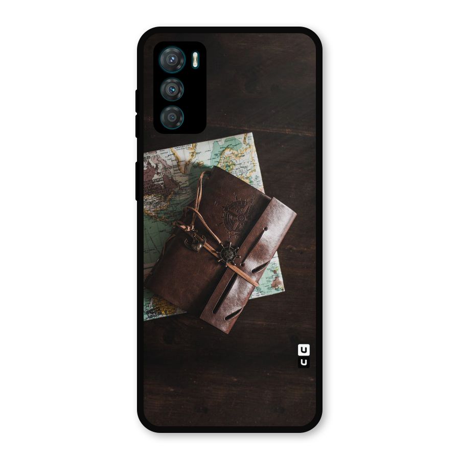 Map Journal Metal Back Case for Moto G42