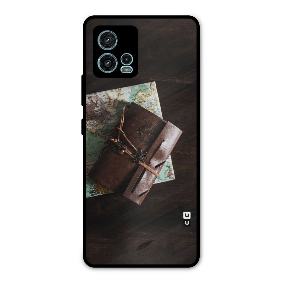 Map Journal Metal Back Case for Moto G72