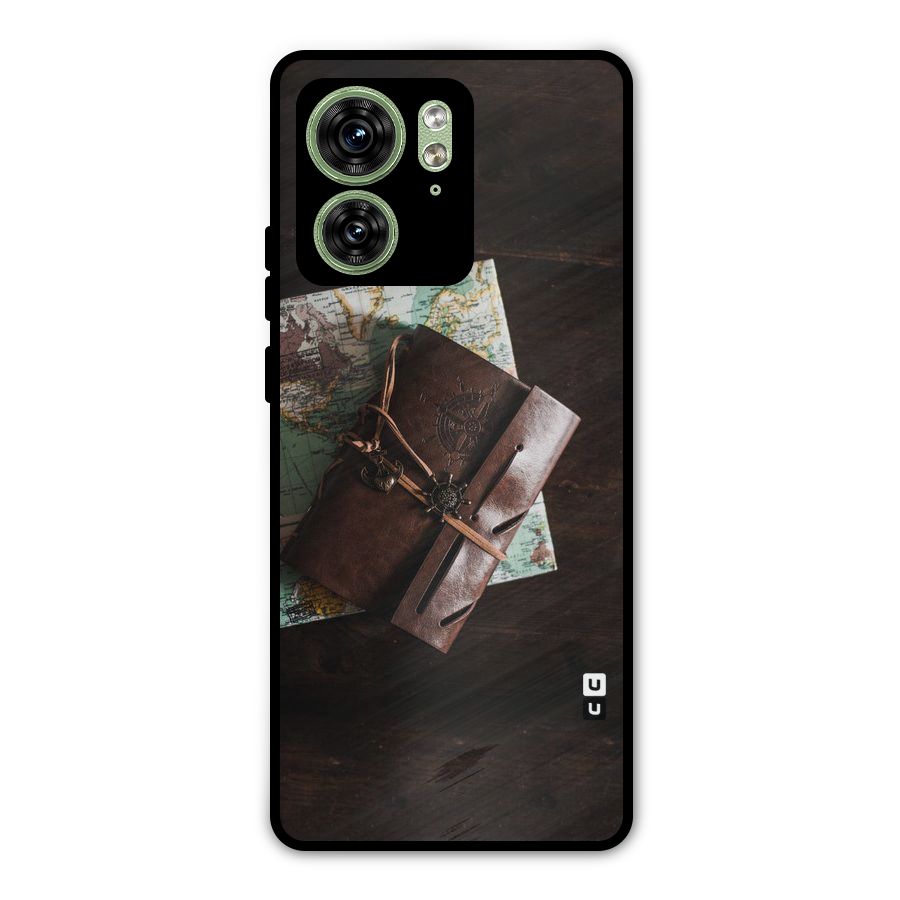 Map Journal Metal Back Case for Motorola Edge 40 5G