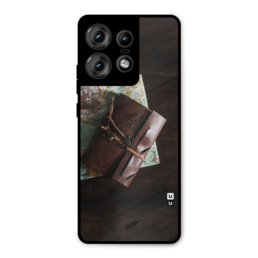 Map Journal Metal Back Case for Motorola Edge 50 Pro