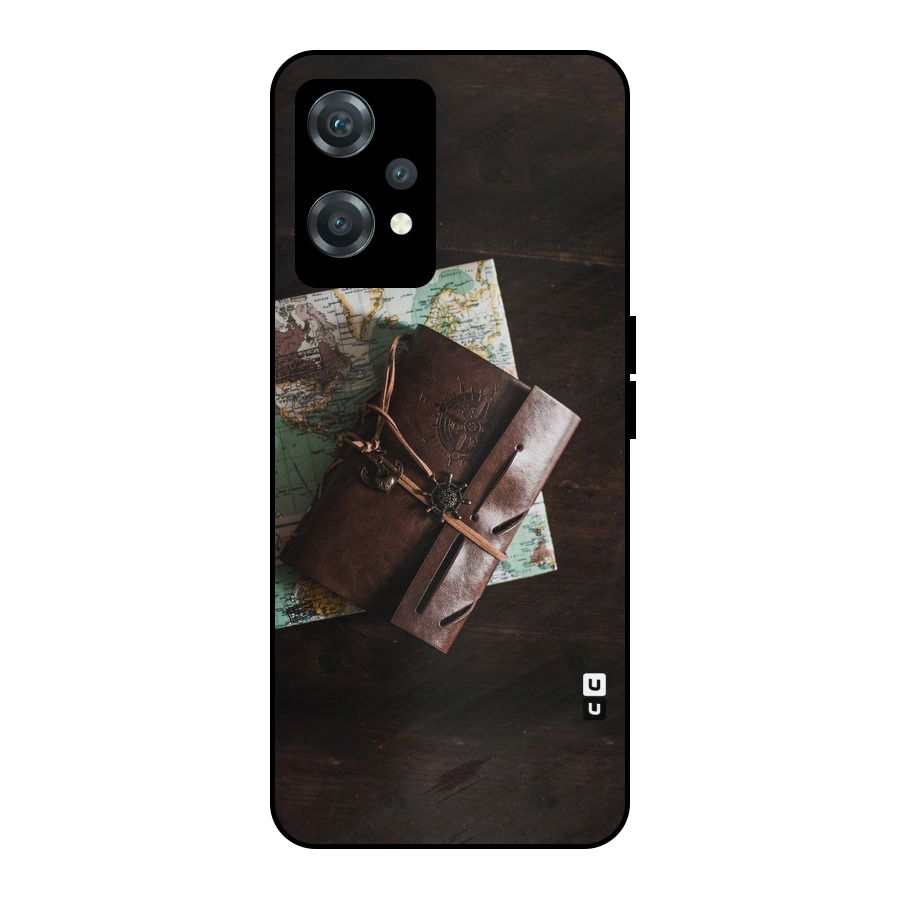 Map Journal Metal Back Case for OnePlus Nord CE 2 Lite 5G