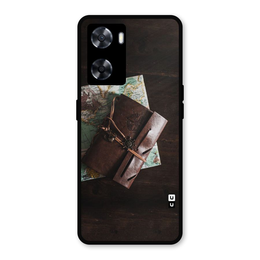 Map Journal Metal Back Case for Oppo A77s