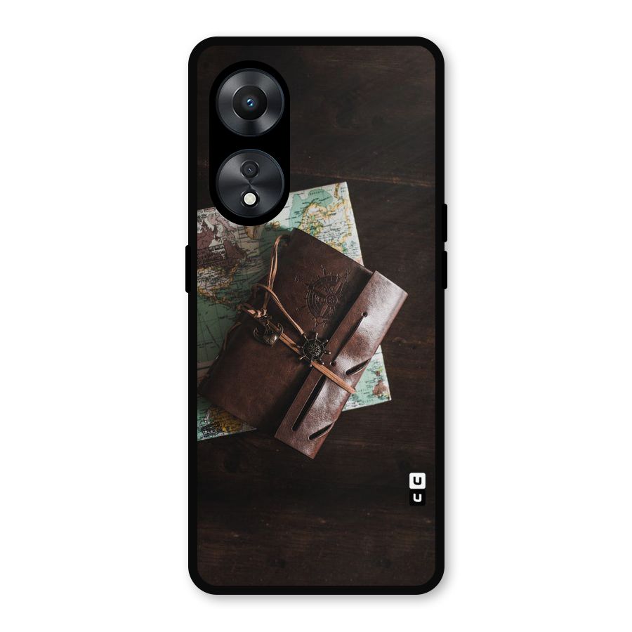 Map Journal Metal Back Case for Oppo A78