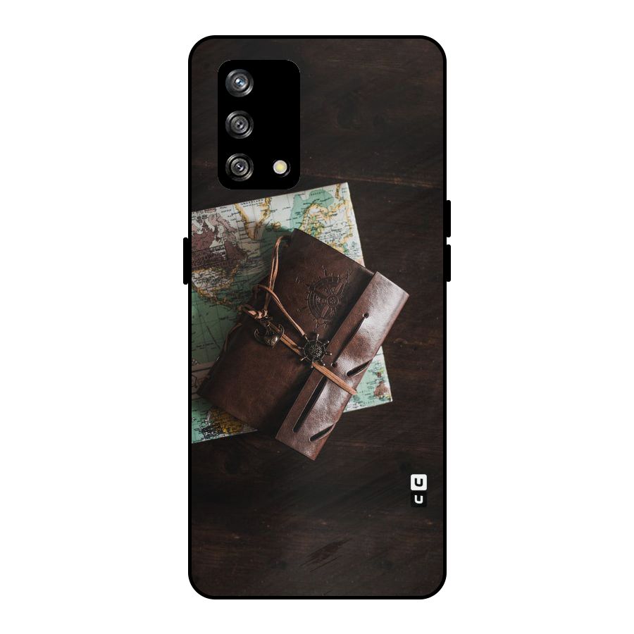 Map Journal Metal Back Case for Oppo F19