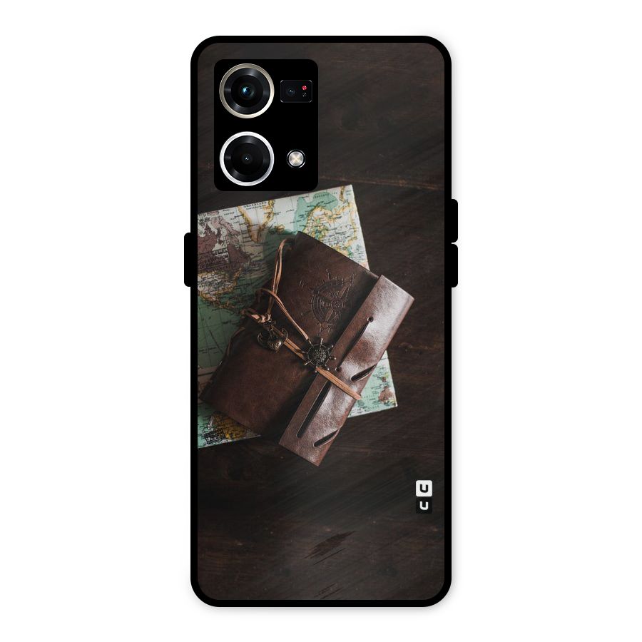 Map Journal Metal Back Case for Oppo F21 Pro 4G