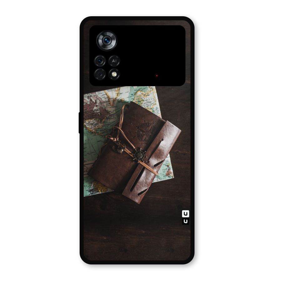 Map Journal Metal Back Case for Poco X4 Pro 5G