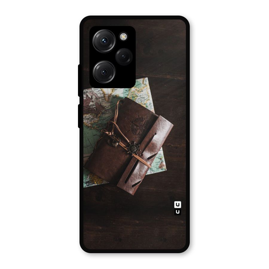 Map Journal Metal Back Case for Poco X5 Pro