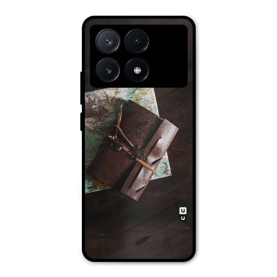 Map Journal Metal Back Case for Poco X6 Pro