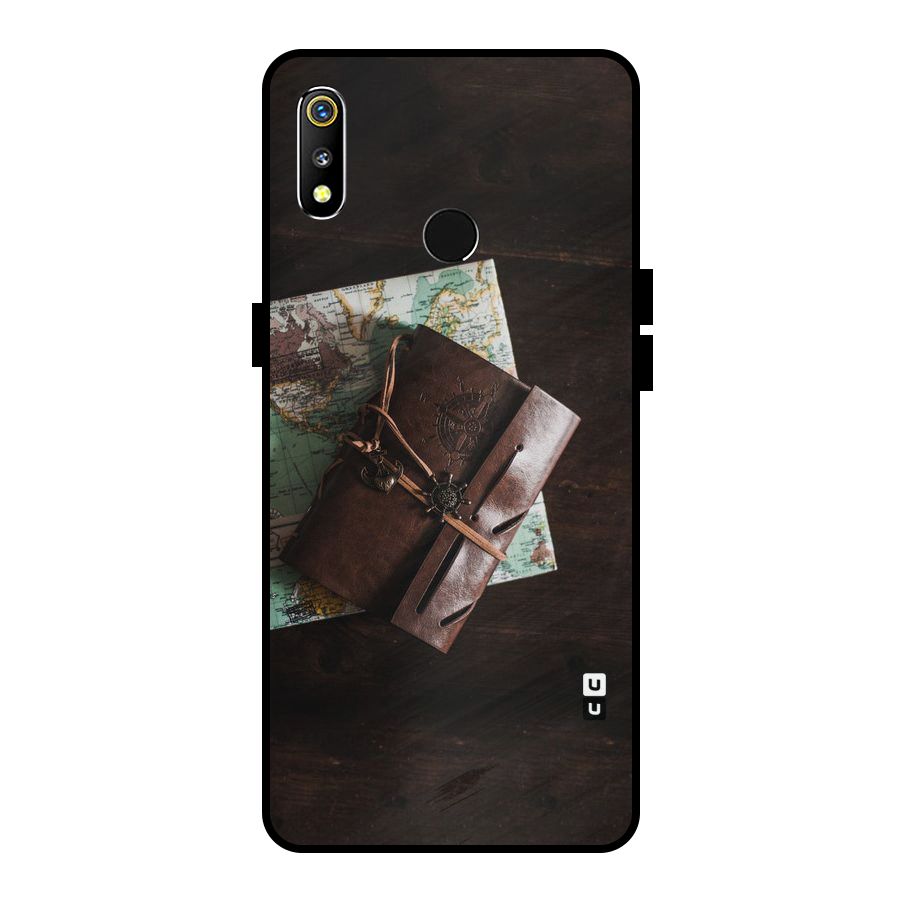 Map Journal Metal Back Case for Realme 3