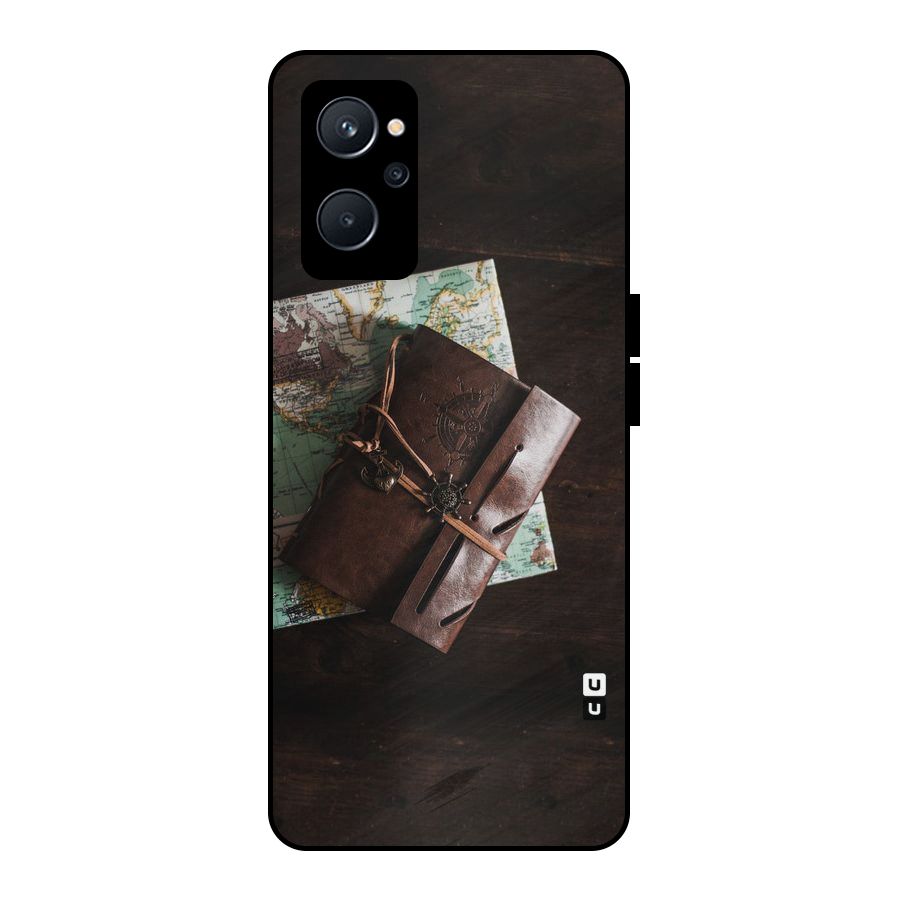 Map Journal Metal Back Case for Realme 9i 5G