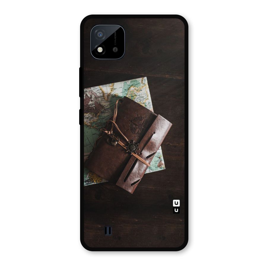 Map Journal Metal Back Case for Realme C11 2021