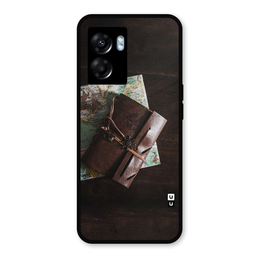 Map Journal Metal Back Case for Realme Narzo 50 5G