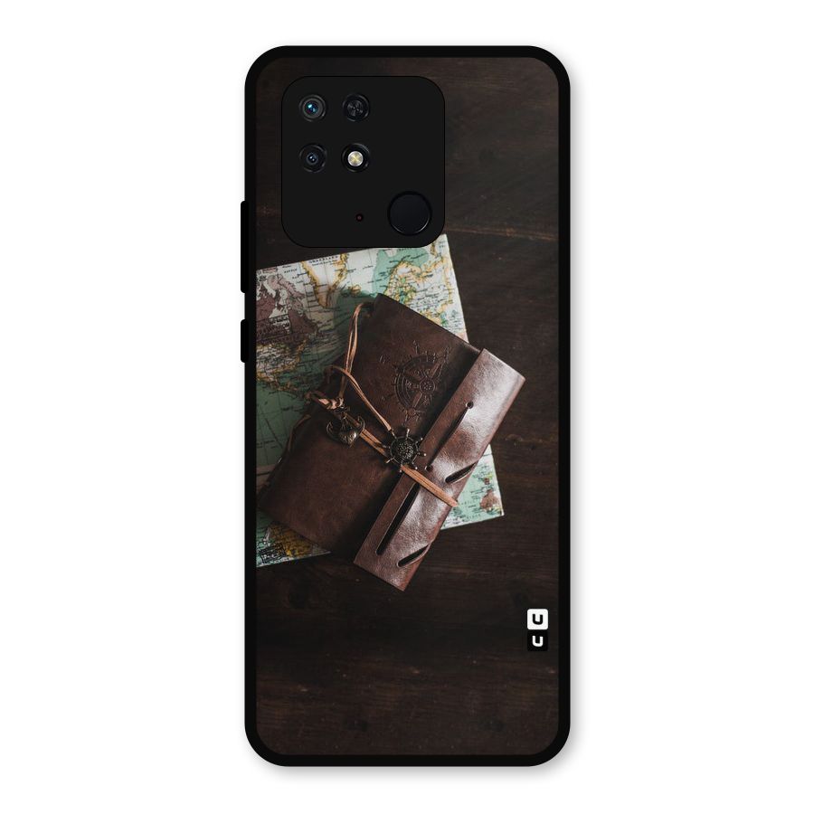 Map Journal Metal Back Case for Redmi 10 Power