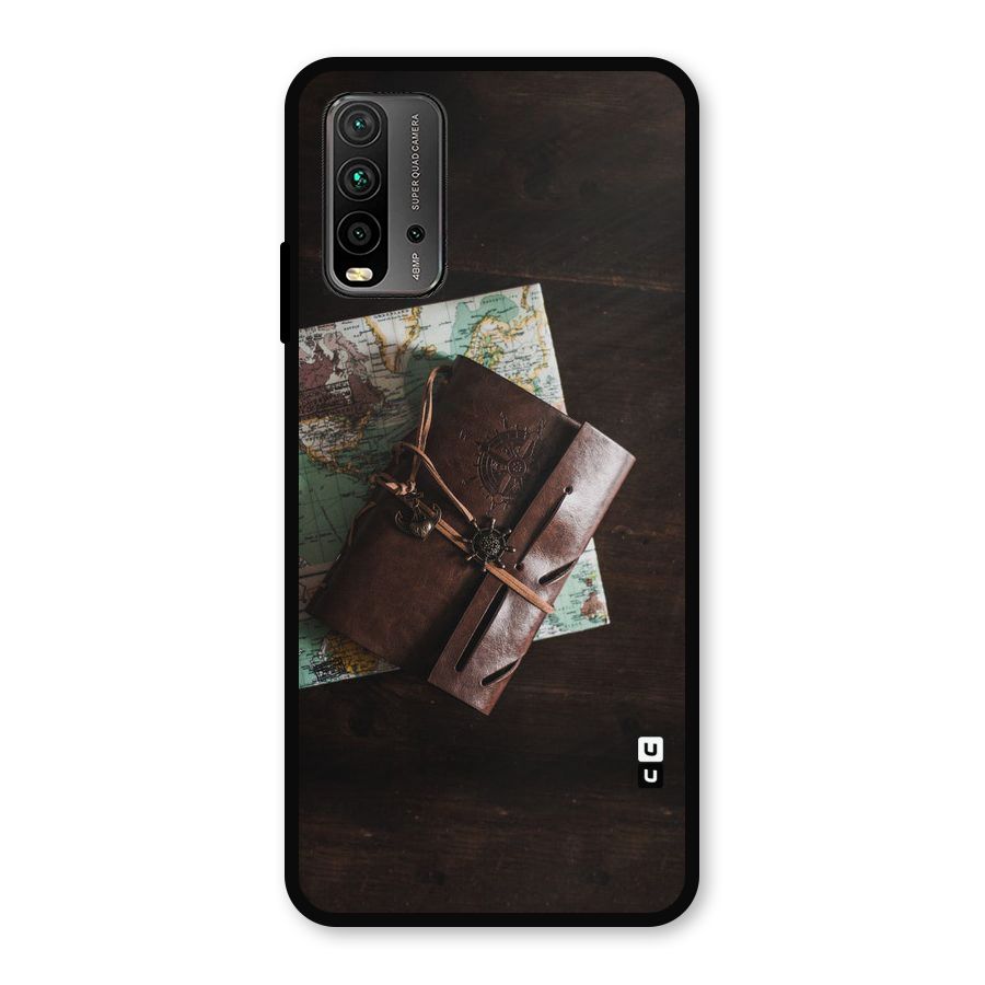 Map Journal Metal Back Case for Redmi 9 Power