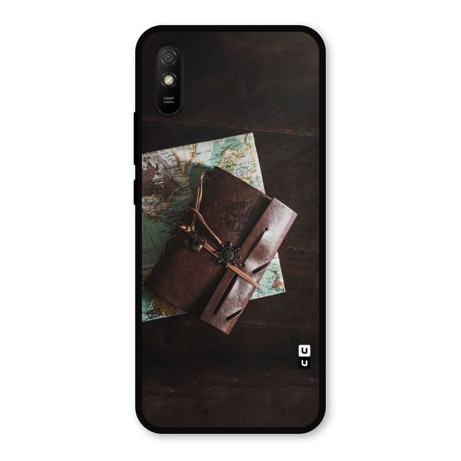 Map Journal Metal Back Case for Redmi 9a