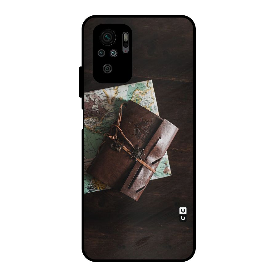 Map Journal Metal Back Case for Redmi Note 10S