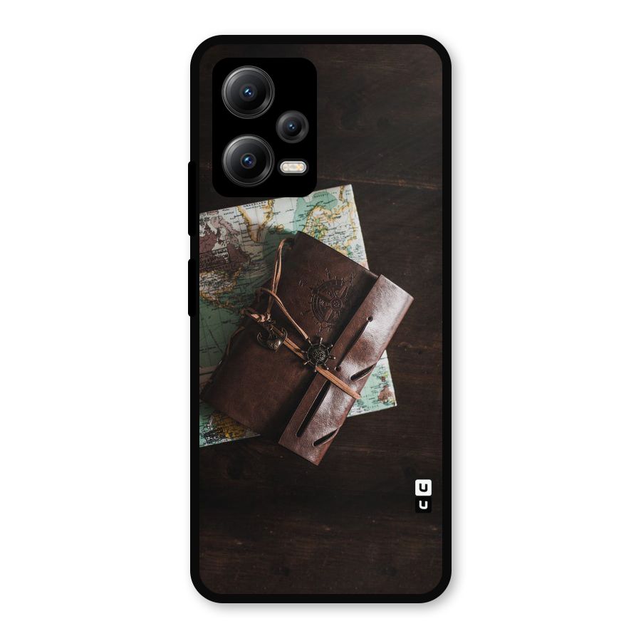 Map Journal Metal Back Case for Redmi Note 12 5G